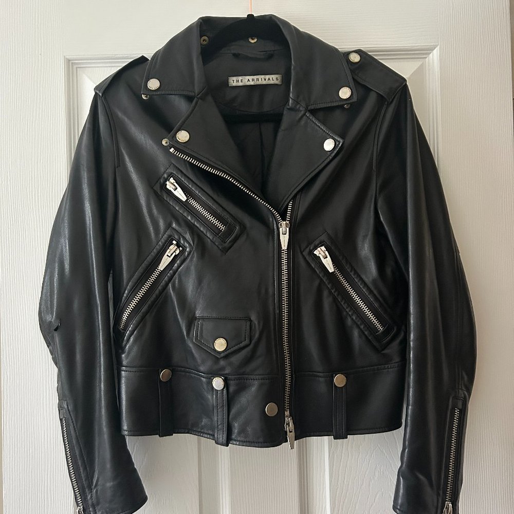 THE ARRIVALS LEATHER BIKER JACKET
